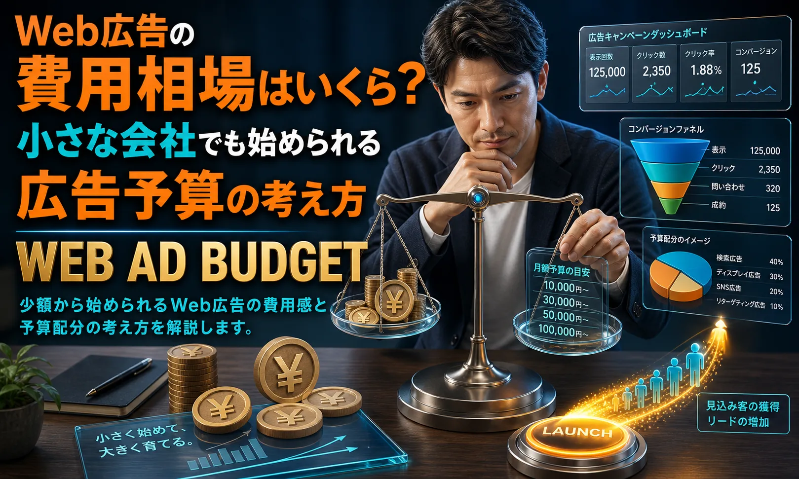 Web広告の費用相場はいくら？小さな会社でも始められる広告予算の考え方