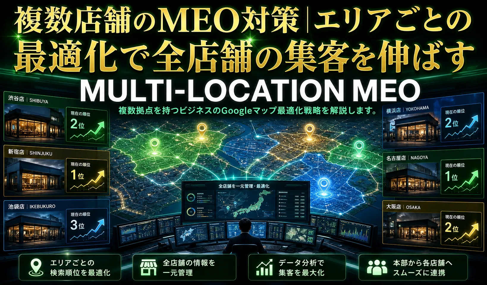 複数店舗のMEO対策｜エリアごとの最適化で全店舗の集客を伸ばす