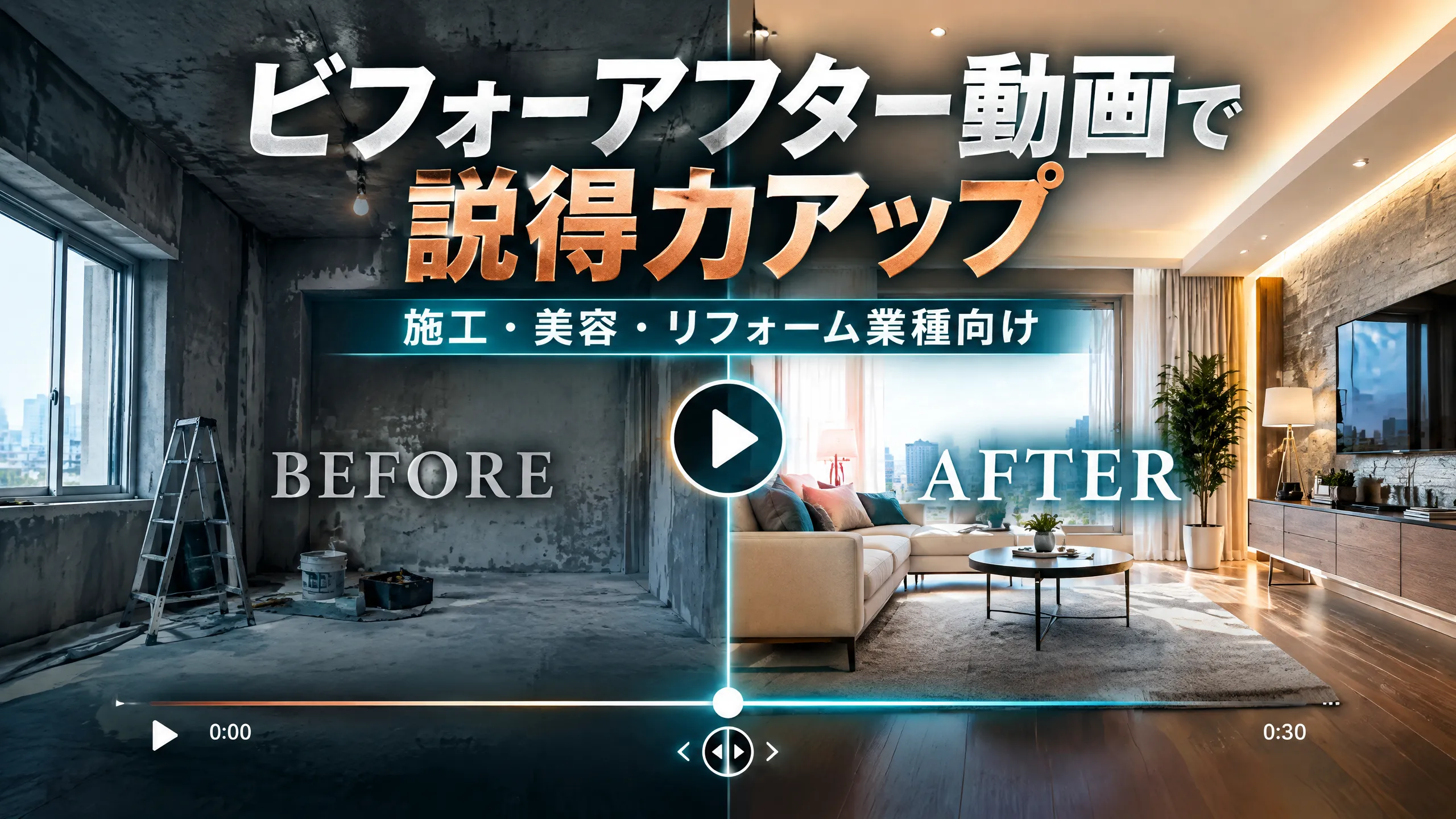 ビフォーアフター動画で説得力アップ｜施工・美容・リフォーム業種向け