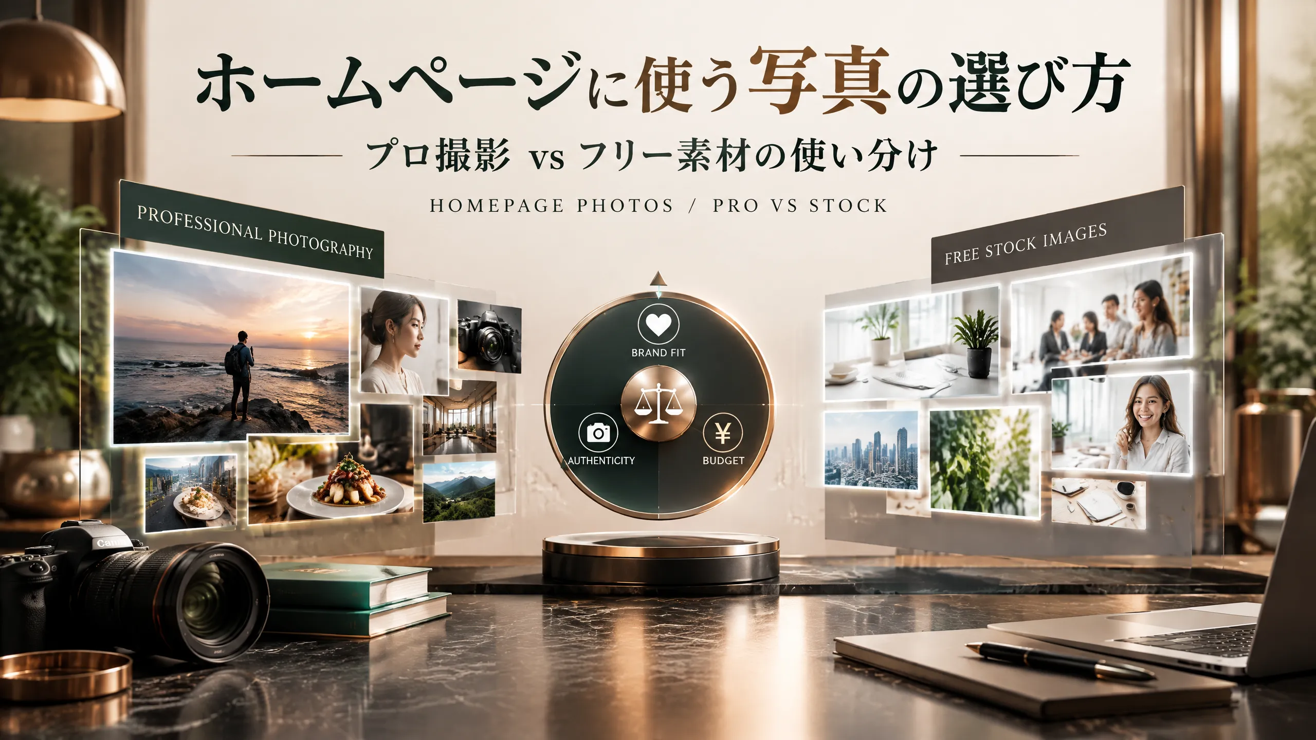 ホームページに使う写真の選び方｜プロ撮影 vs フリー素材の使い分け