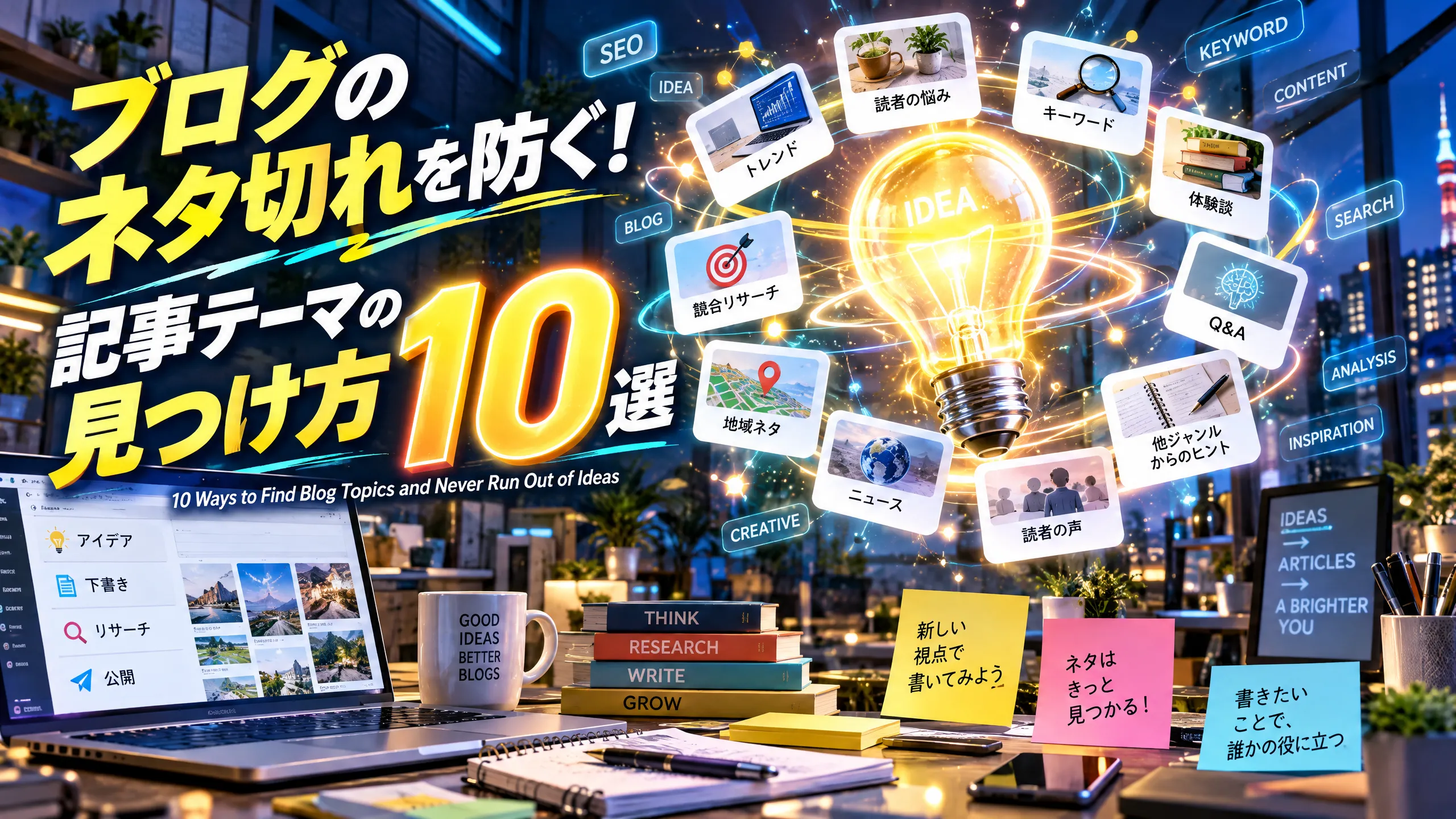 ブログのネタ切れを防ぐ！記事テーマの見つけ方10選