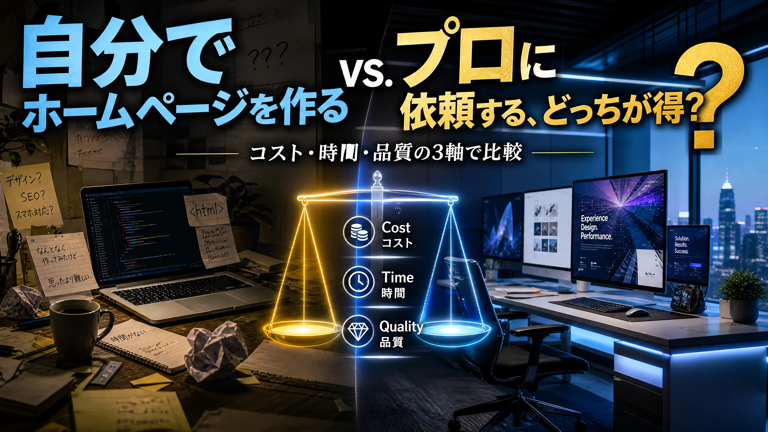 自分でHPを作る vs プロに依頼する、どっちが得？