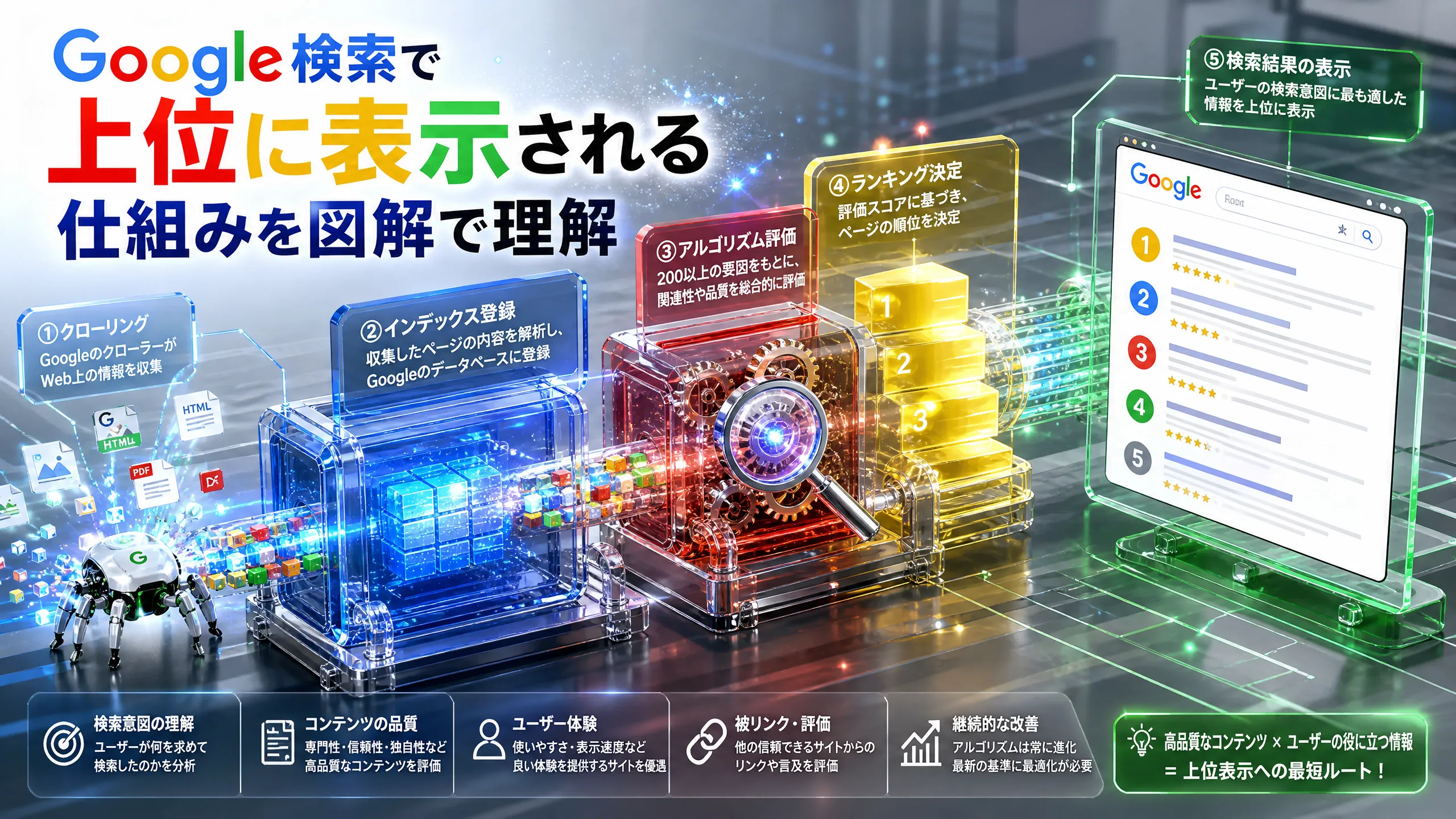 Google検索で上位に表示される仕組みを図解で理解
