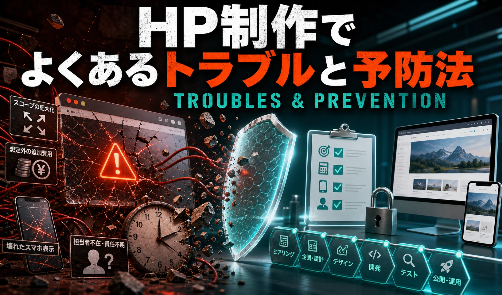 HP制作でよくあるトラブルと予防法