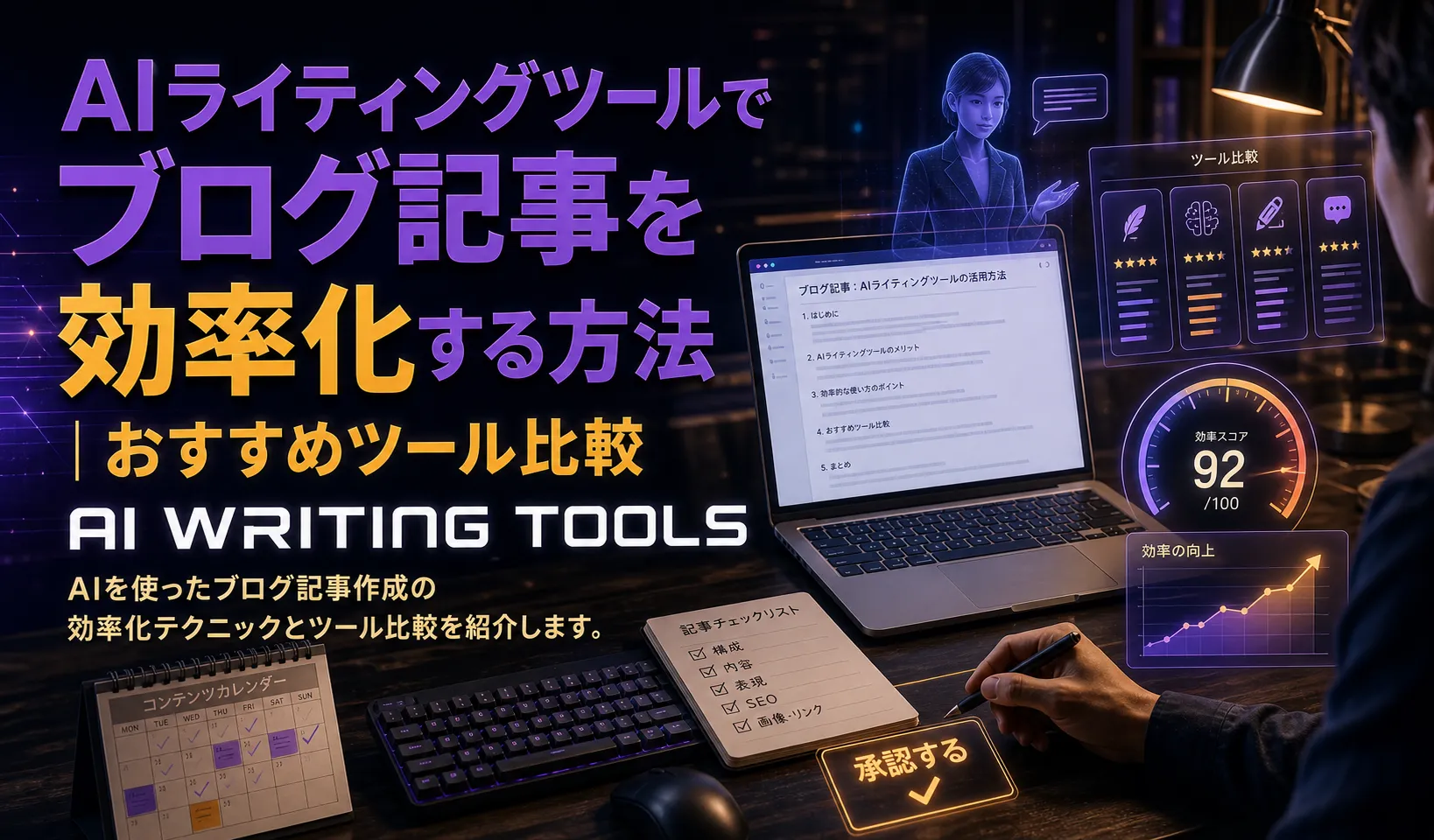AIライティングツールでブログ記事を効率化する方法｜おすすめツール比較