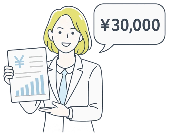見積書を提示するイラスト