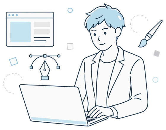 サイトを制作するイラスト