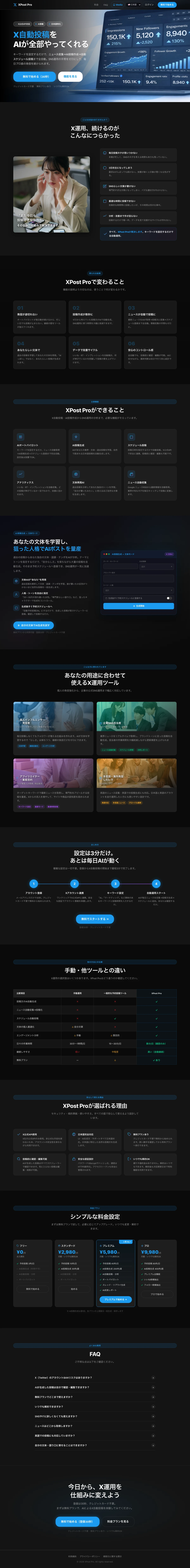 XPost Pro SaaS LP 全体キャプチャ