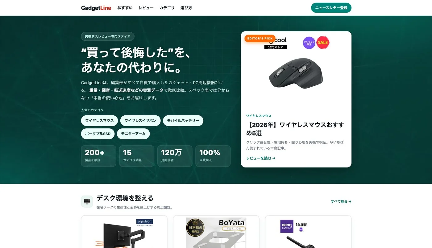 GADGET LINE｜GADGET LINE（メディア・ガジェットレビュー）の制作実績